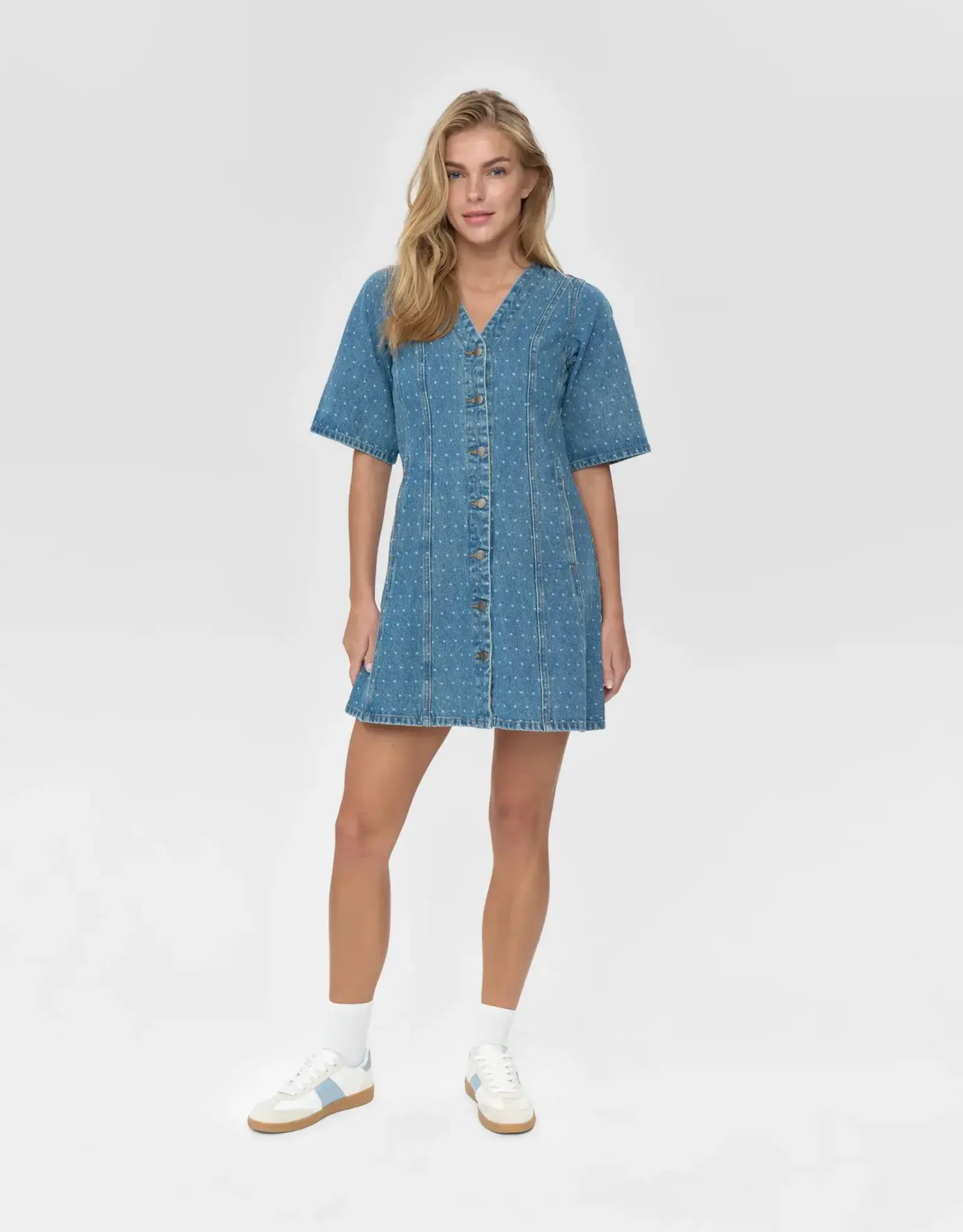 Moves Jurk 'Miriami' - Medium Blue - Moves