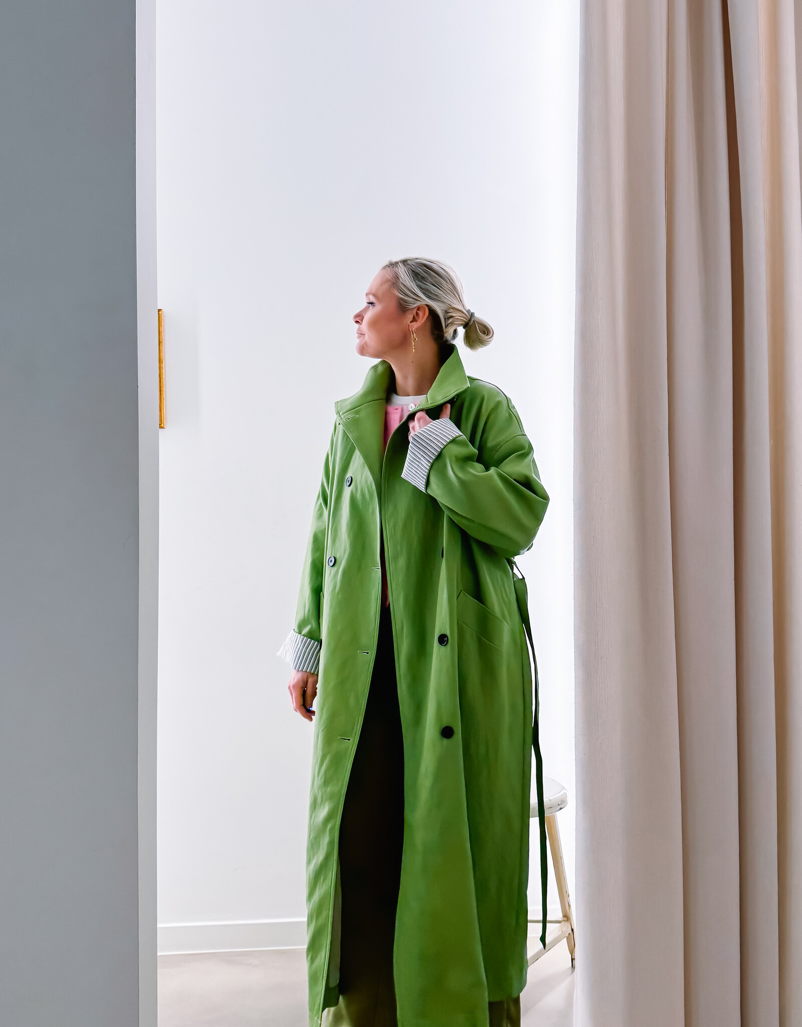 The Golden House Lum Trench 'Leah' - Verde Olive