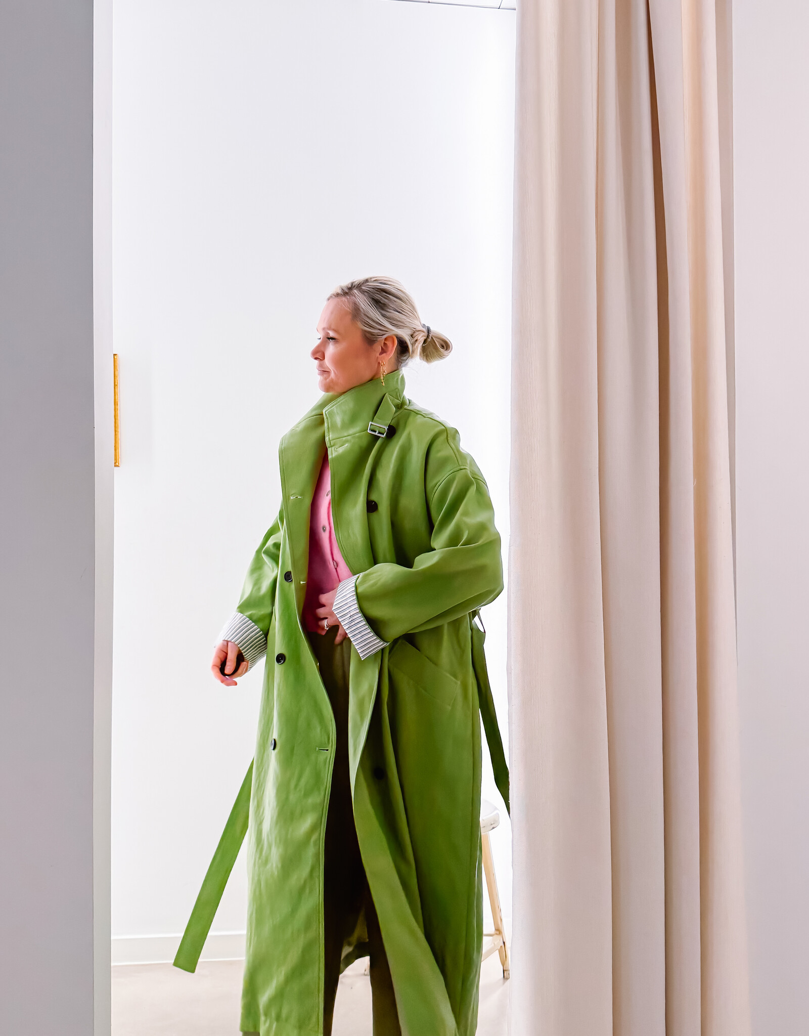 The Golden House Lum Trench 'Leah' - Verde Olive