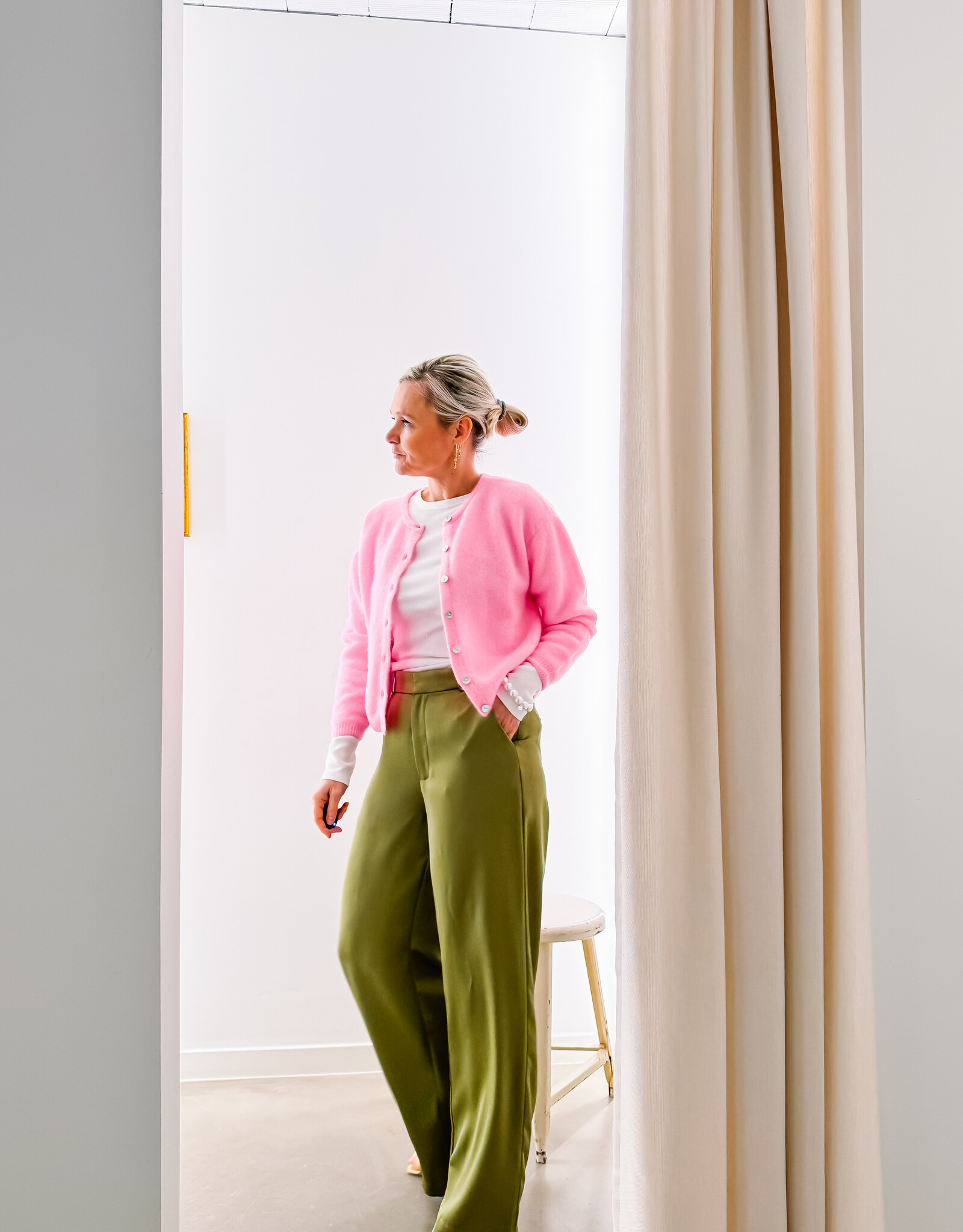 American Vintage Cardigan 'Vitow' -  Rose Chine  - Vito19E - American Vintage