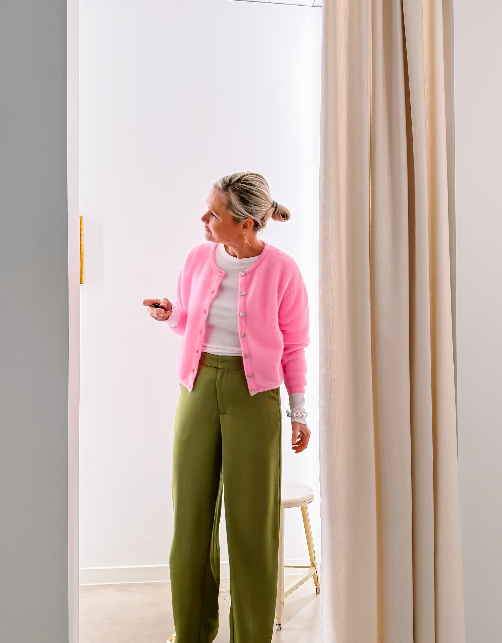 American Vintage Cardigan 'Vitow' -  Rose Chine  - Vito19E - American Vintage