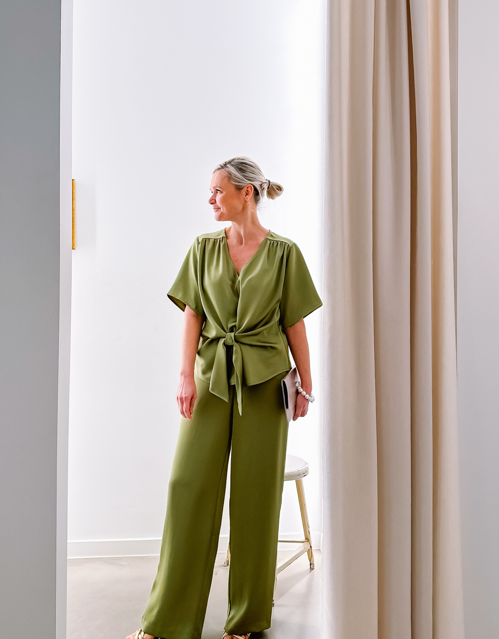 Broek Heavy Sateen 'Emmet' - Sage Green - Neo Noir