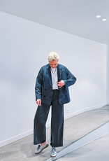 The Tiny Big Sister Blazer 'Striped Twill' - Navy - The Tiny Big Sister