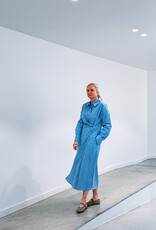 Withblack Jurk Striped 'Mesa' - Blue/Brown Pinstripe - Withblack