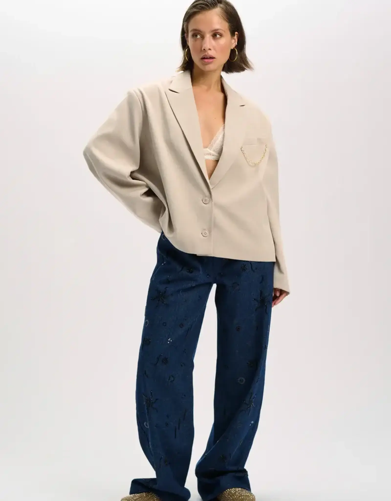 Refined Department Blazer Cropped 'Jackie' - Creamy White - Refined Department
