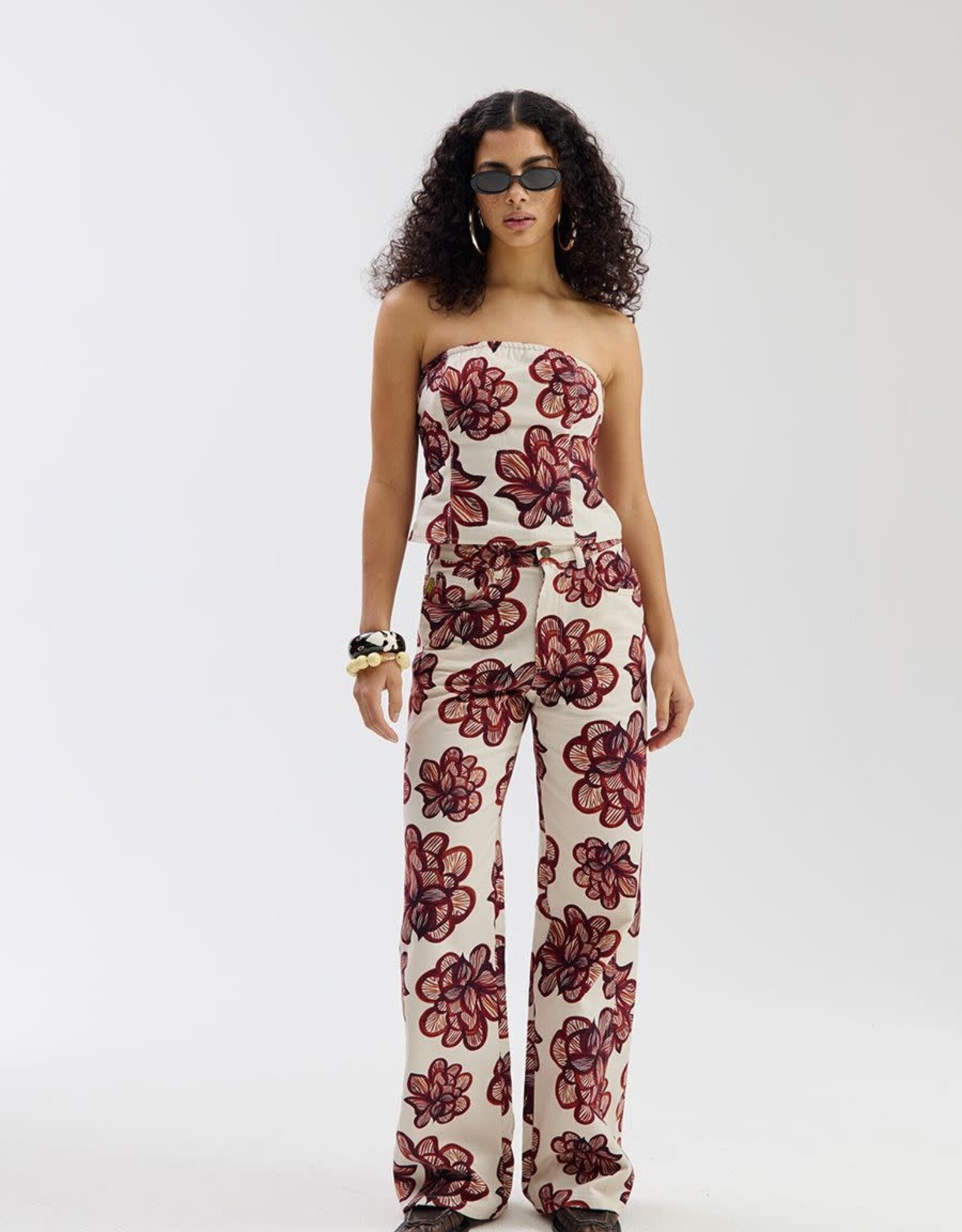 Harper&Yve Jeans 'Mayra' - Dessert Flower Ecru  - Harper&Yve