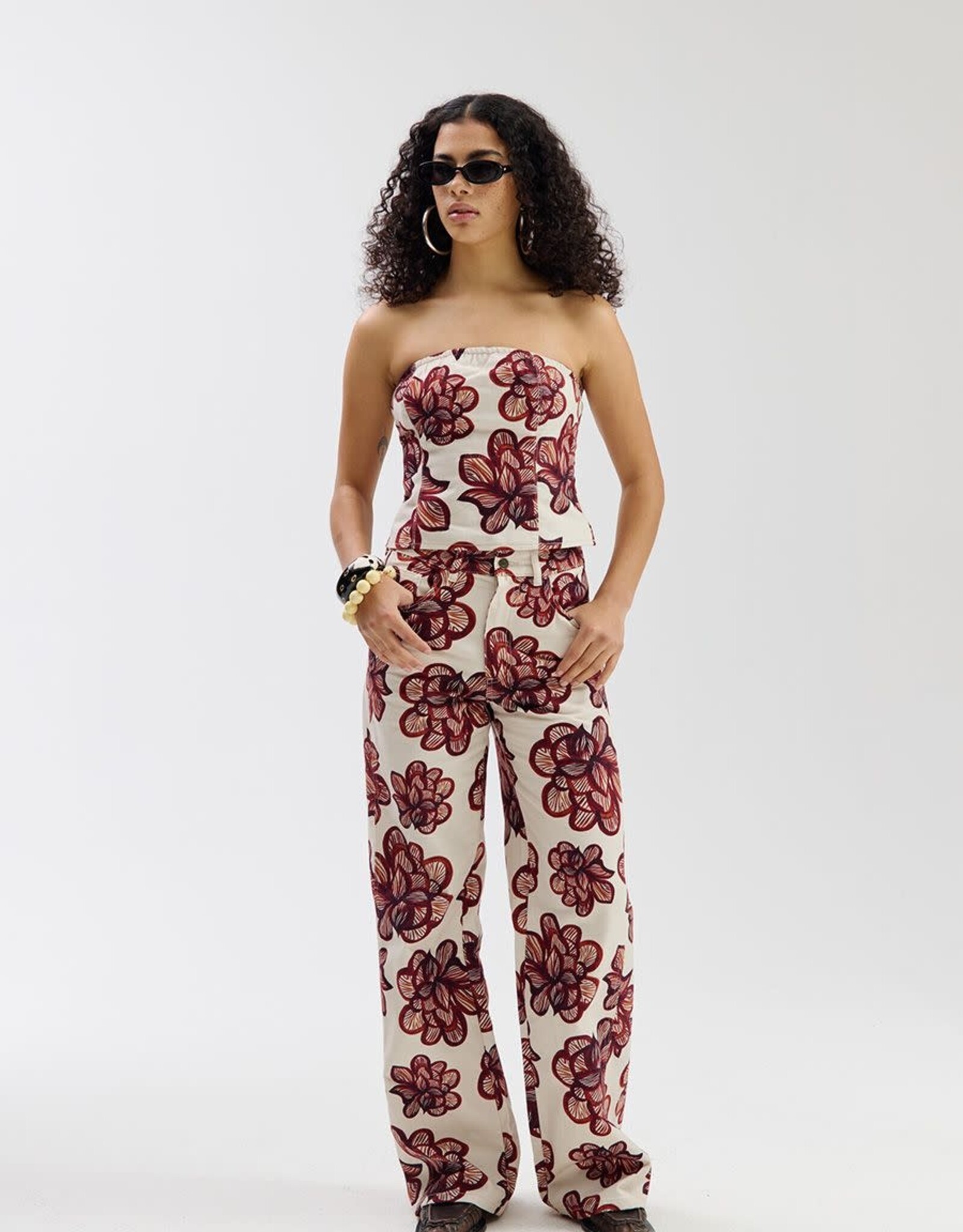 Harper&Yve Jeans 'Mayra' - Dessert Flower Ecru  - Harper&Yve