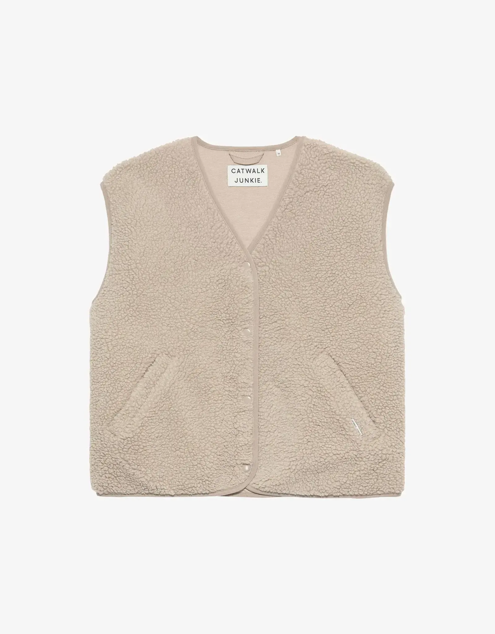 Catwalk Junkie Bodywarmer 'Teddy' - Cement - Catwalk Junkie