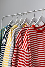 The Golden House Mom T-Shirt Long Sleeve 'Otie' - Lemon/Blue TU