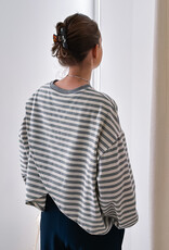 The Golden House Mom T-Shirt Long Sleeve 'Otie' - Grey/White TU