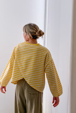 The Golden House Mom T-Shirt Long Sleeve 'Otie' - Yellow/White TU