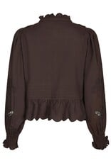 Blouse Embroidery 'Petrine' - Dark Brown - Neo Noir