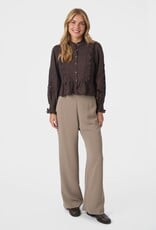 Blouse Embroidery 'Petrine' - Dark Brown - Neo Noir