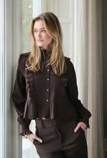 Blouse Embroidery 'Petrine' - Dark Brown - Neo Noir