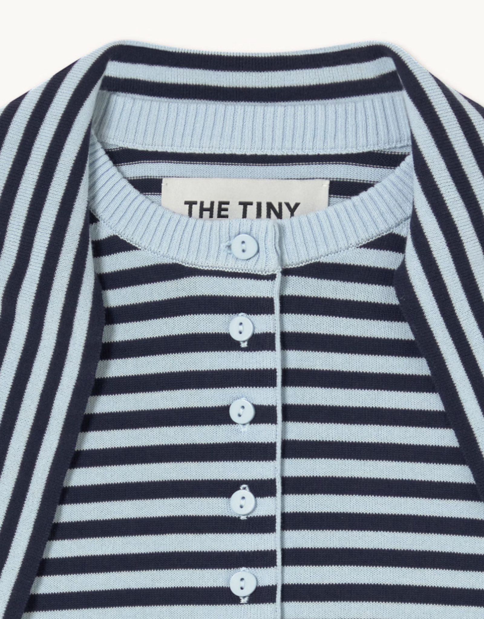 The Tiny Big Sister Cardigan Scarf Neck 'Lara' - Pretty Blue/Navy - The Tiny Big Sister