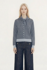 The Tiny Big Sister Cardigan Scarf Neck 'Lara' - Pretty Blue/Navy - The Tiny Big Sister