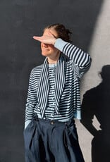 The Tiny Big Sister Cardigan Scarf Neck 'Lara' - Pretty Blue/Navy - The Tiny Big Sister