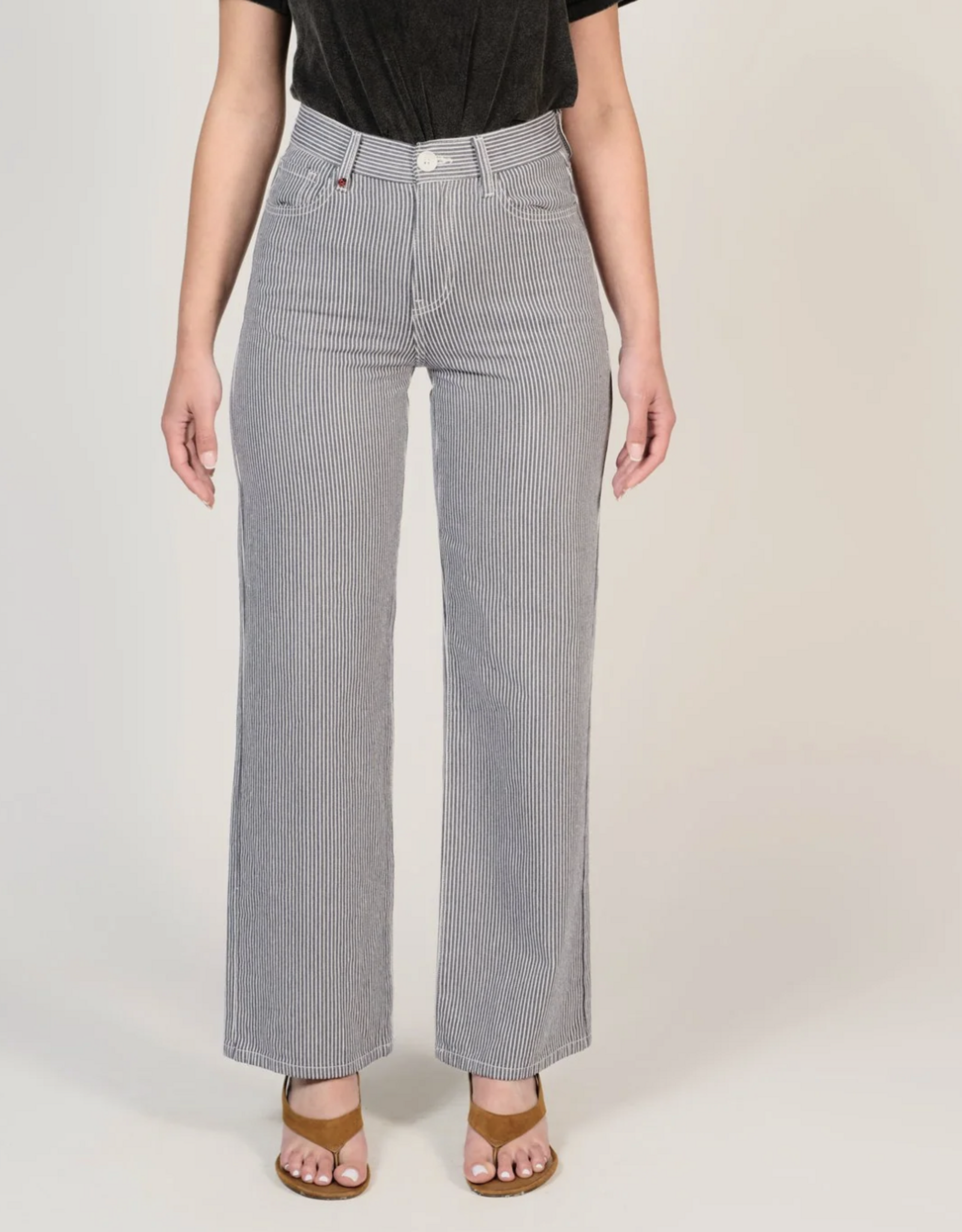 F.A.M. Jeans Wide Stripe 'Forest' - Stripe Navy - FL83W - F.A.M.