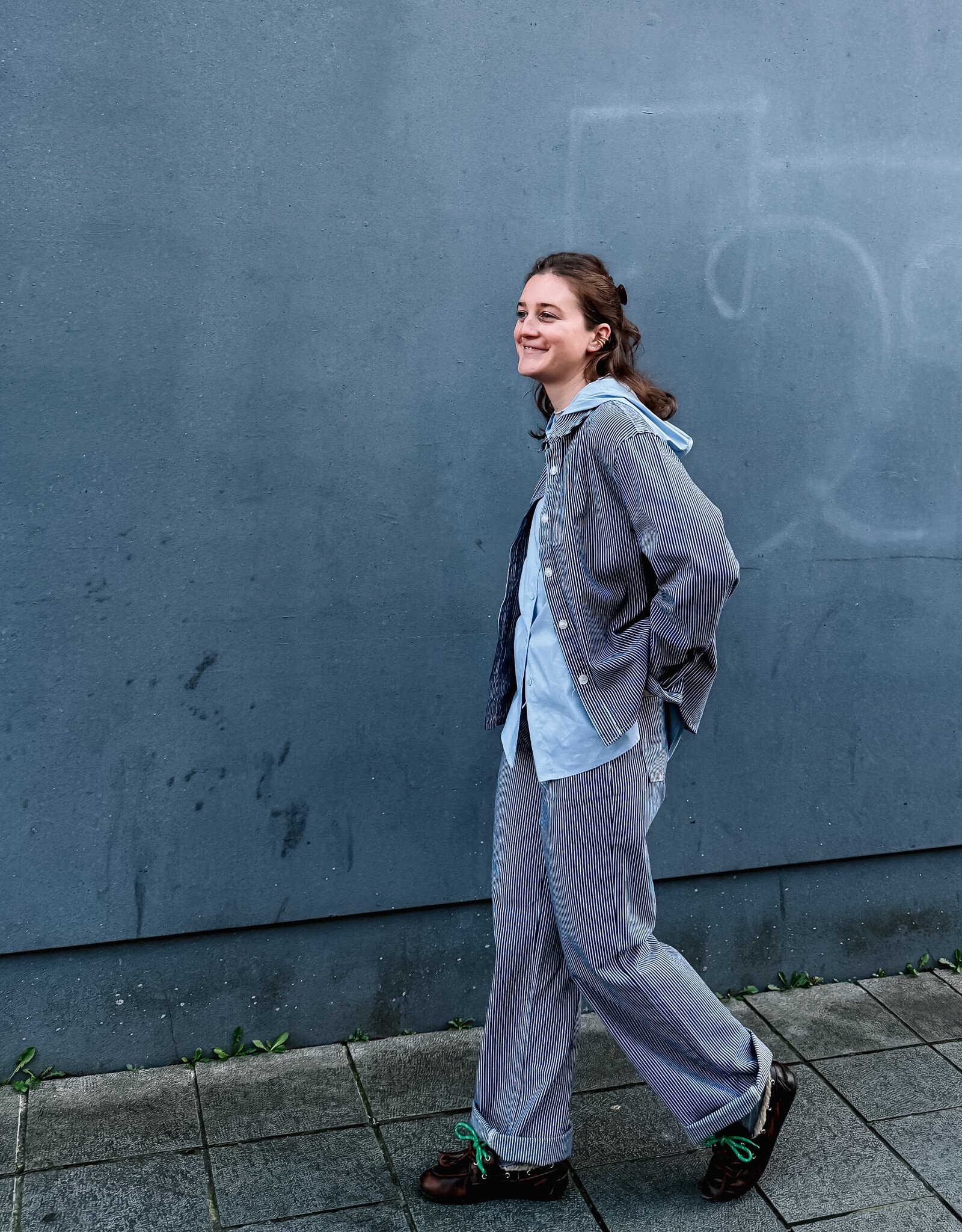 F.A.M. Jeans Wide Stripe 'Forest' - Stripe Navy - FL83W - F.A.M.