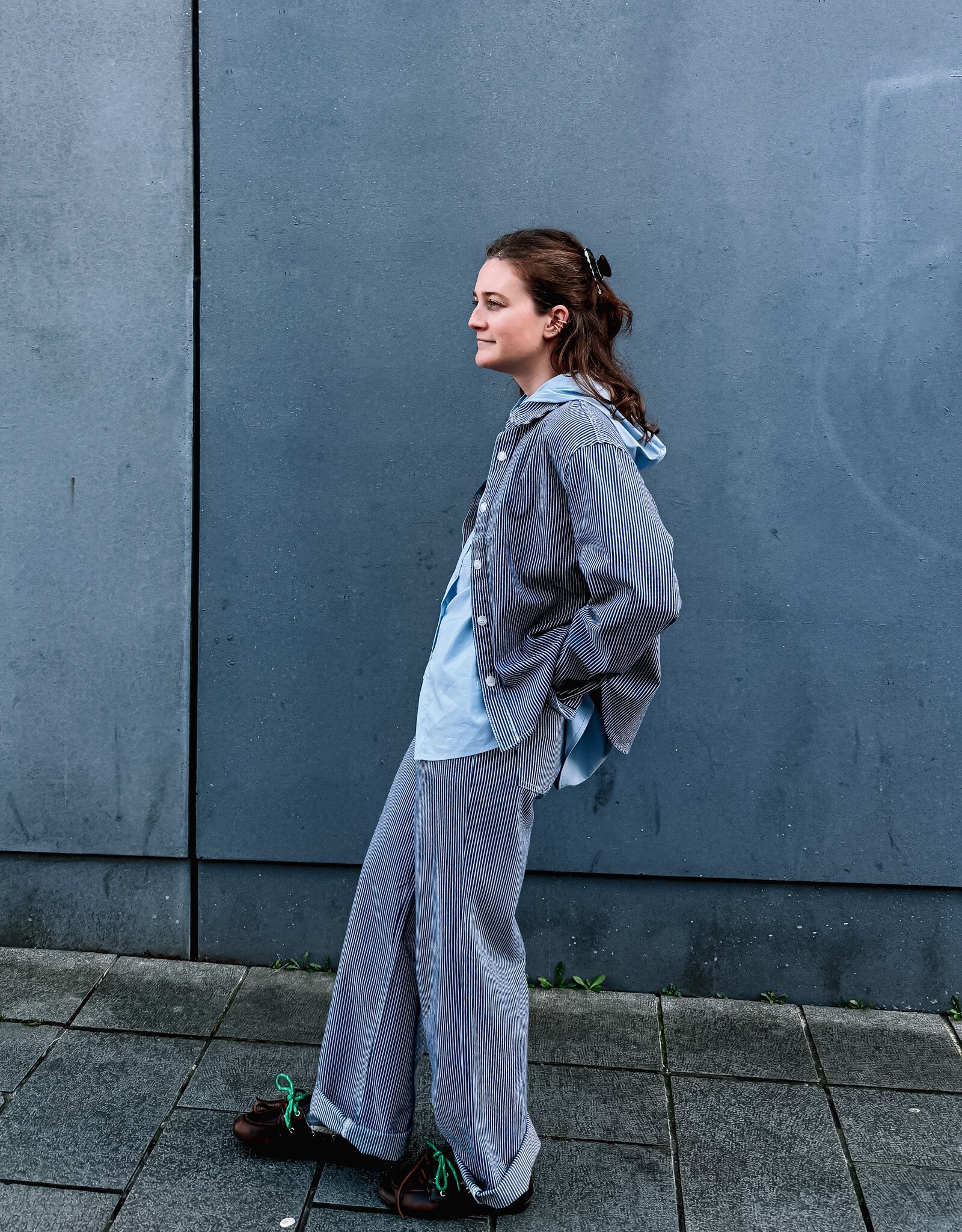 F.A.M. Jeans Wide Stripe 'Forest' - Stripe Navy - FL83W - F.A.M.