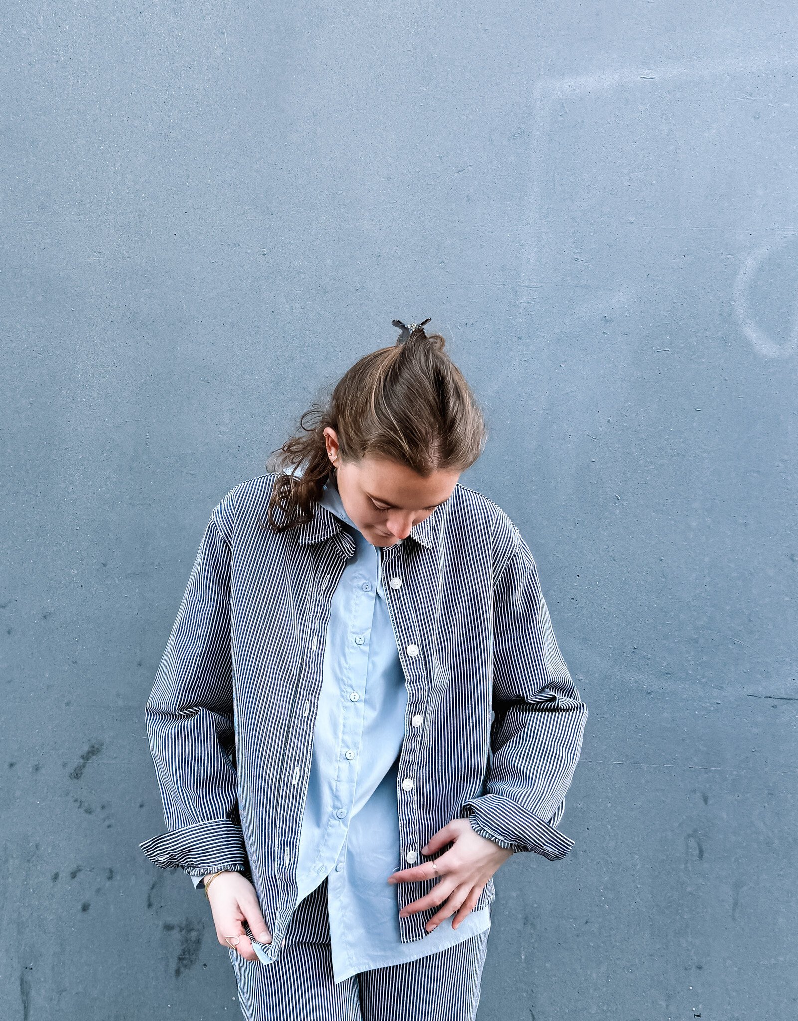 F.A.M. Hemd 'Salome' - Stripe Navy - LS83CO - F.A.M.