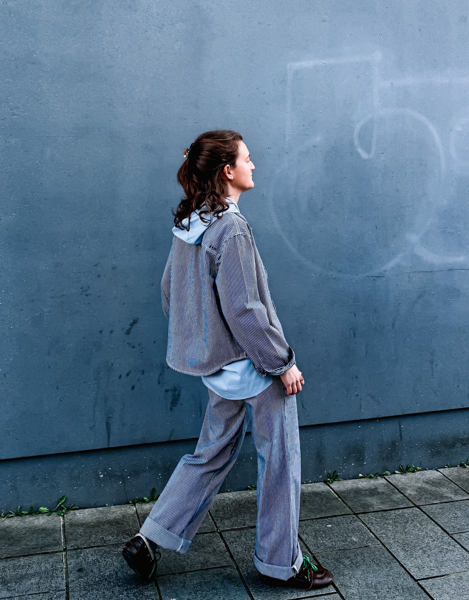 F.A.M. Hemd 'Salome' - Stripe Navy - LS83CO - F.A.M.