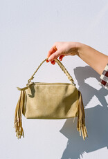 The Golden House - Giul Handtas Suède 'Ella' - Yellow