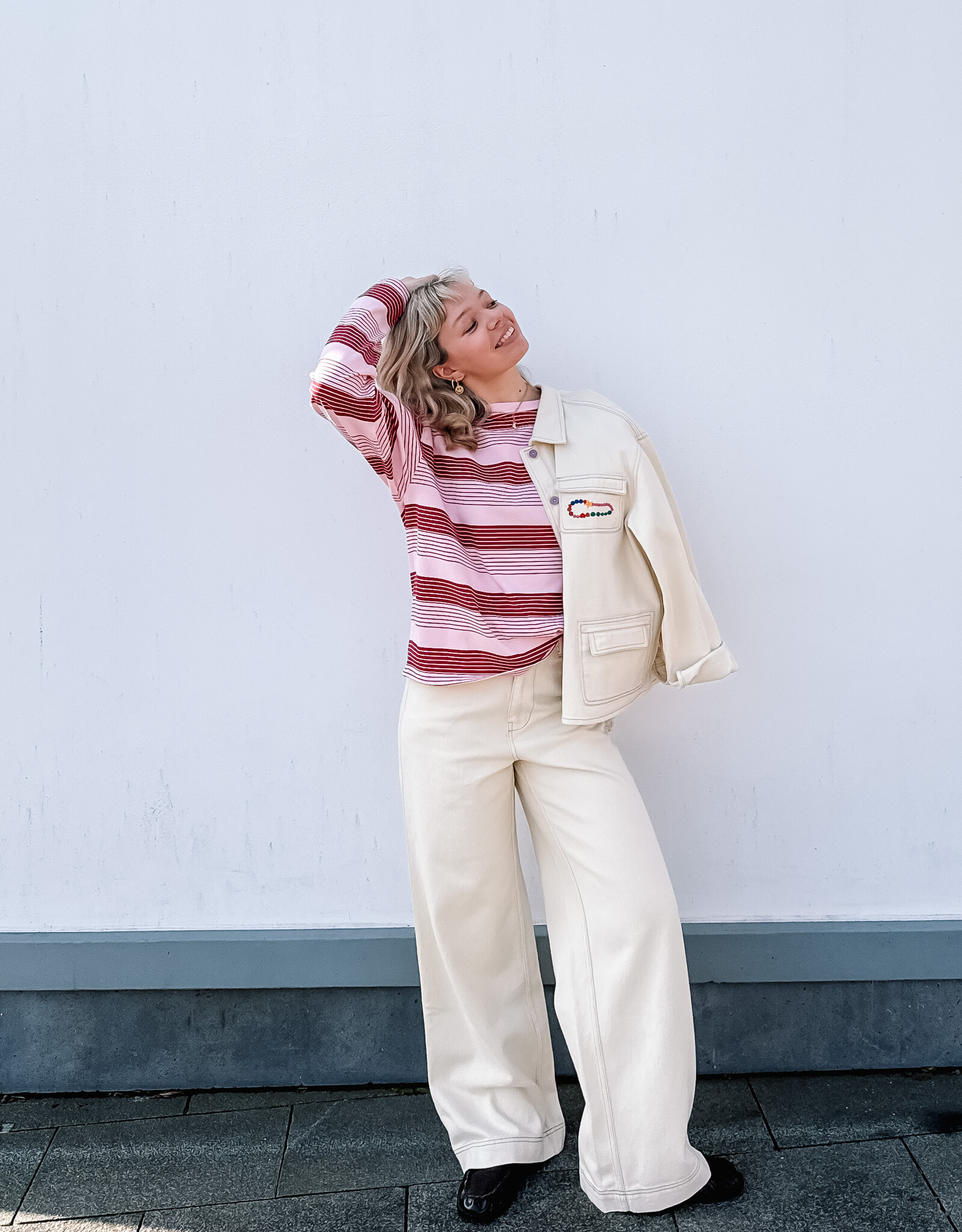 Lollys Laundry Broek 'Florida' - Creme - Lollys Laundry