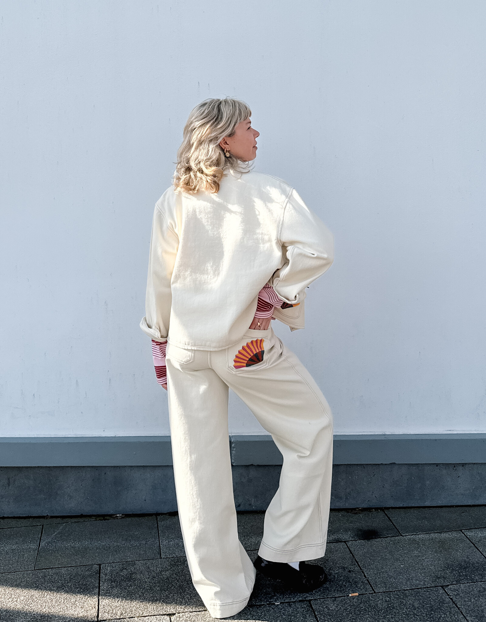 Lollys Laundry Broek 'Florida' - Creme - Lollys Laundry