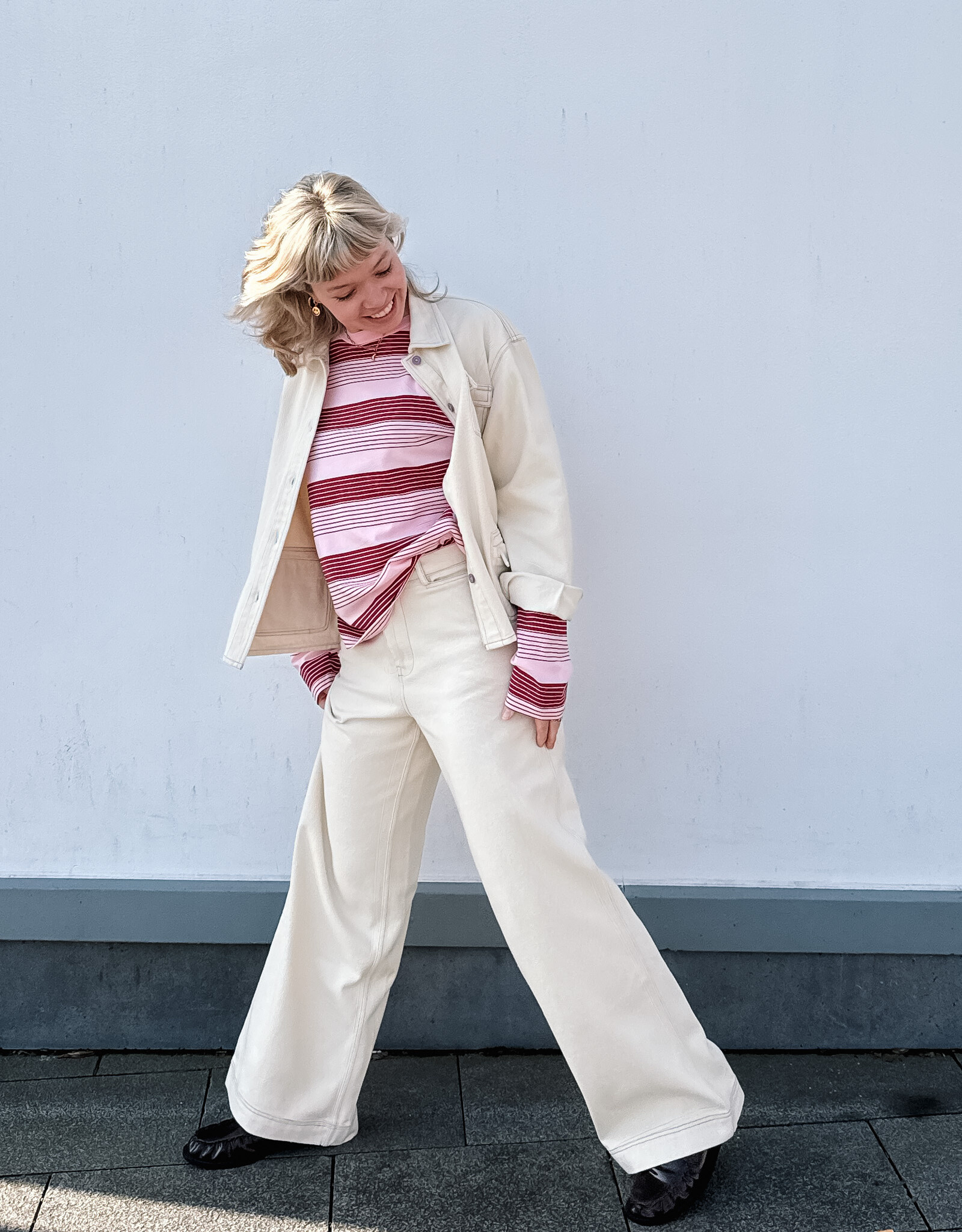 Lollys Laundry Broek 'Florida' - Creme - Lollys Laundry