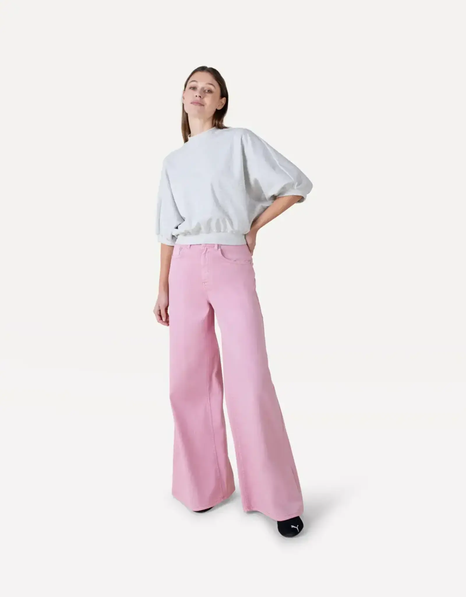 Another Label Broek Wide 'Moore Denim' - Pink Nectar  - Another Label