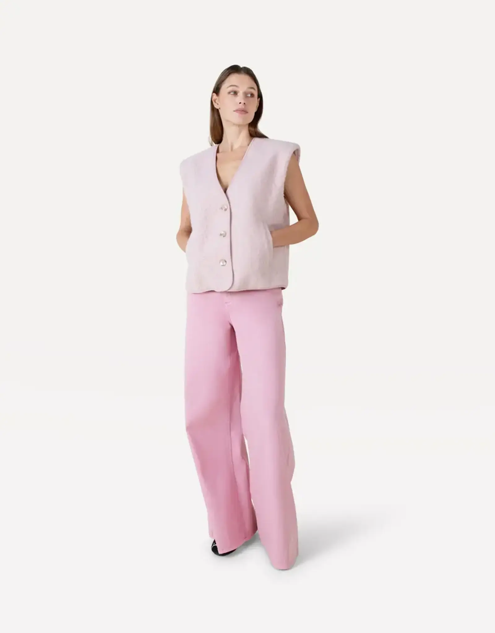 Another Label Broek Wide 'Moore Denim' - Pink Nectar  - Another Label