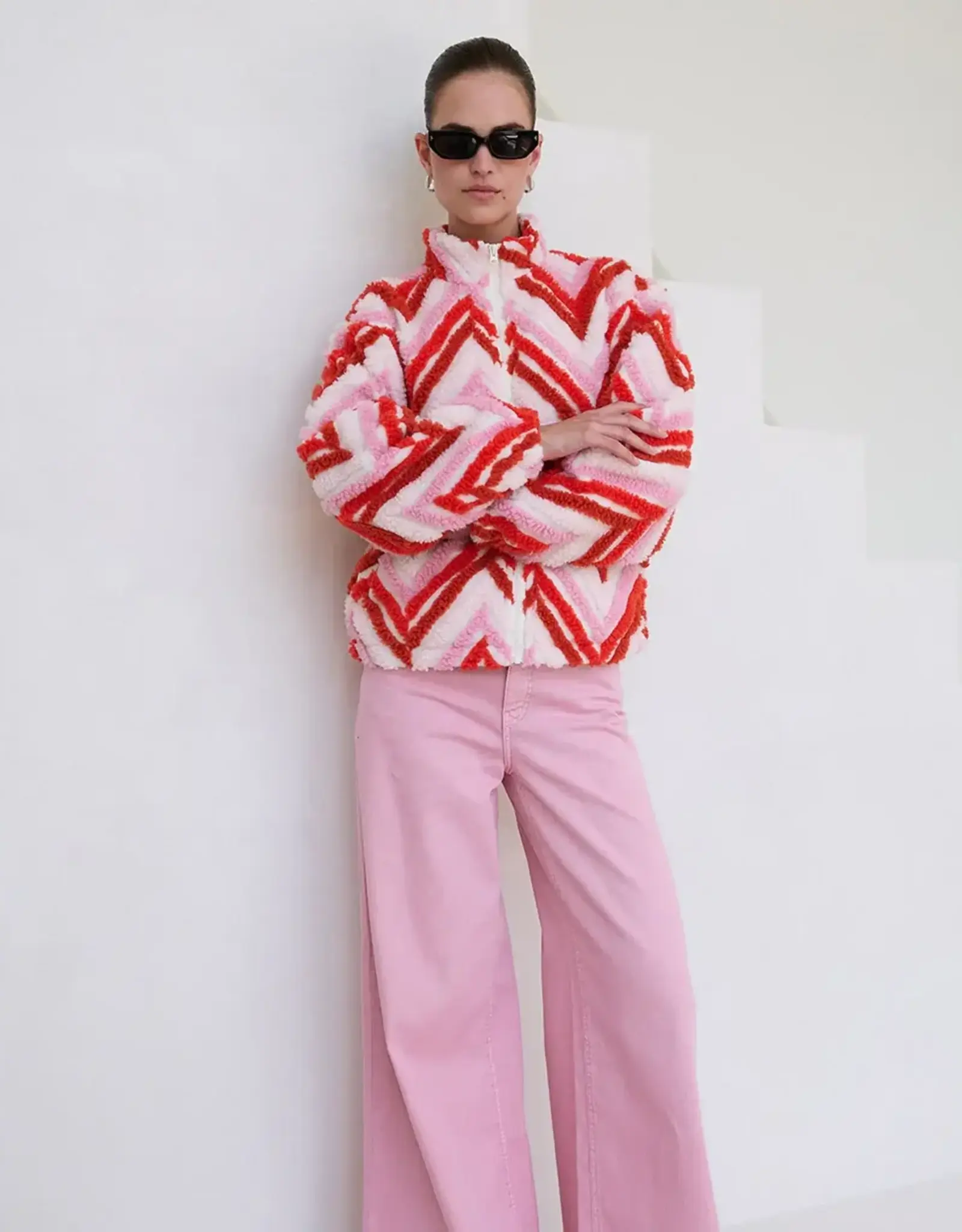 Another Label Broek Wide 'Moore Denim' - Pink Nectar  - Another Label