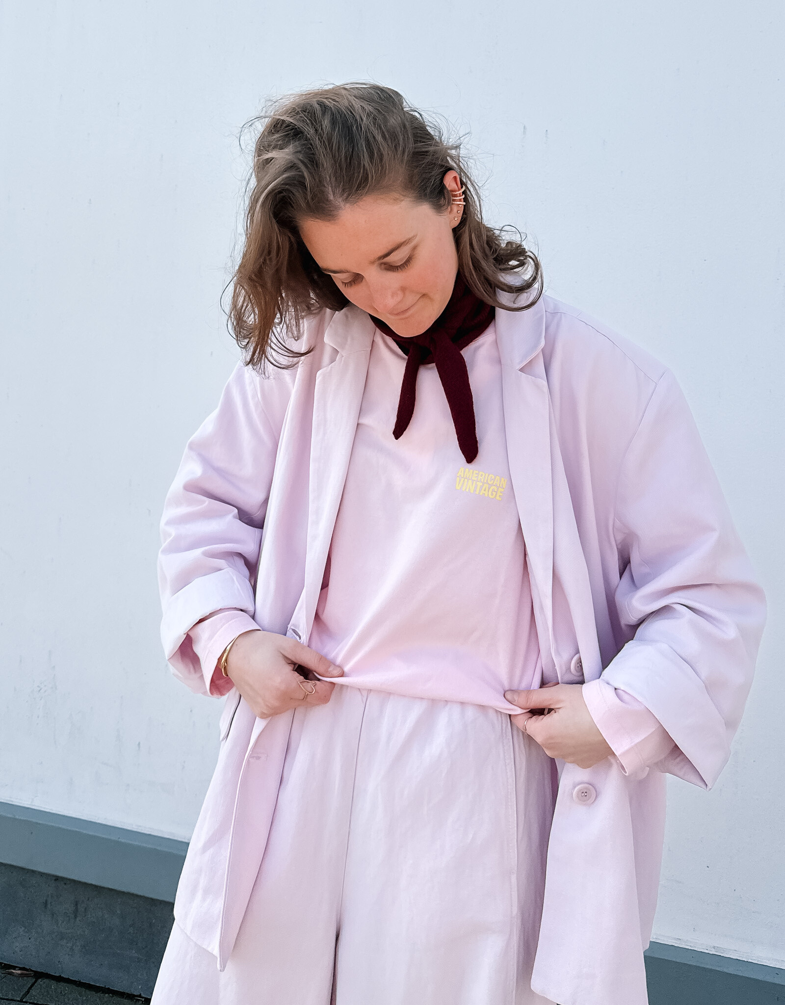 American Vintage T-Shirt Long Sleeve 'Gixy' - Barbe A Papa - Gix02C -  American Vintage