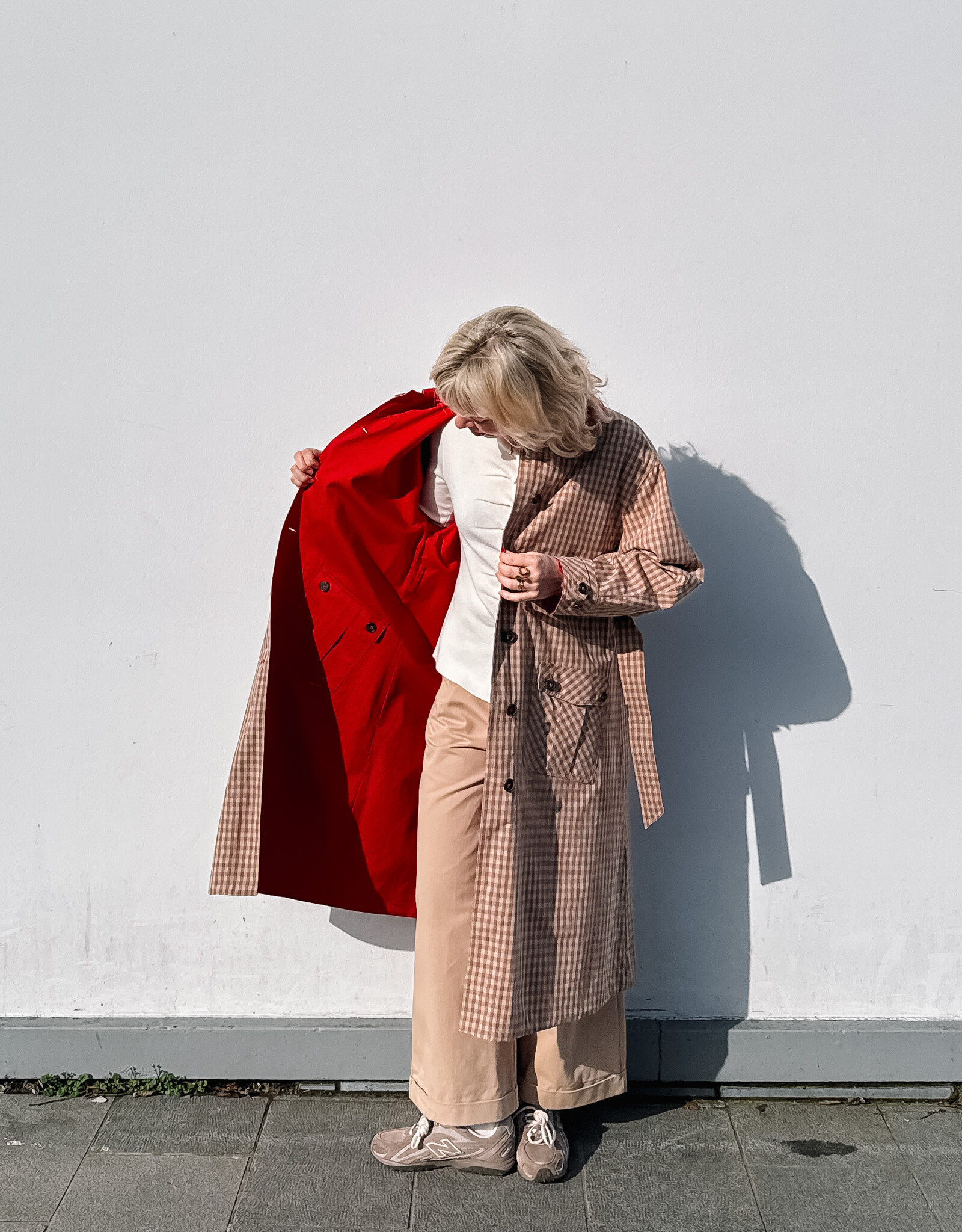 Damson Madder Trench Reversible  'Anja' - Tan/Red - Damson Madder