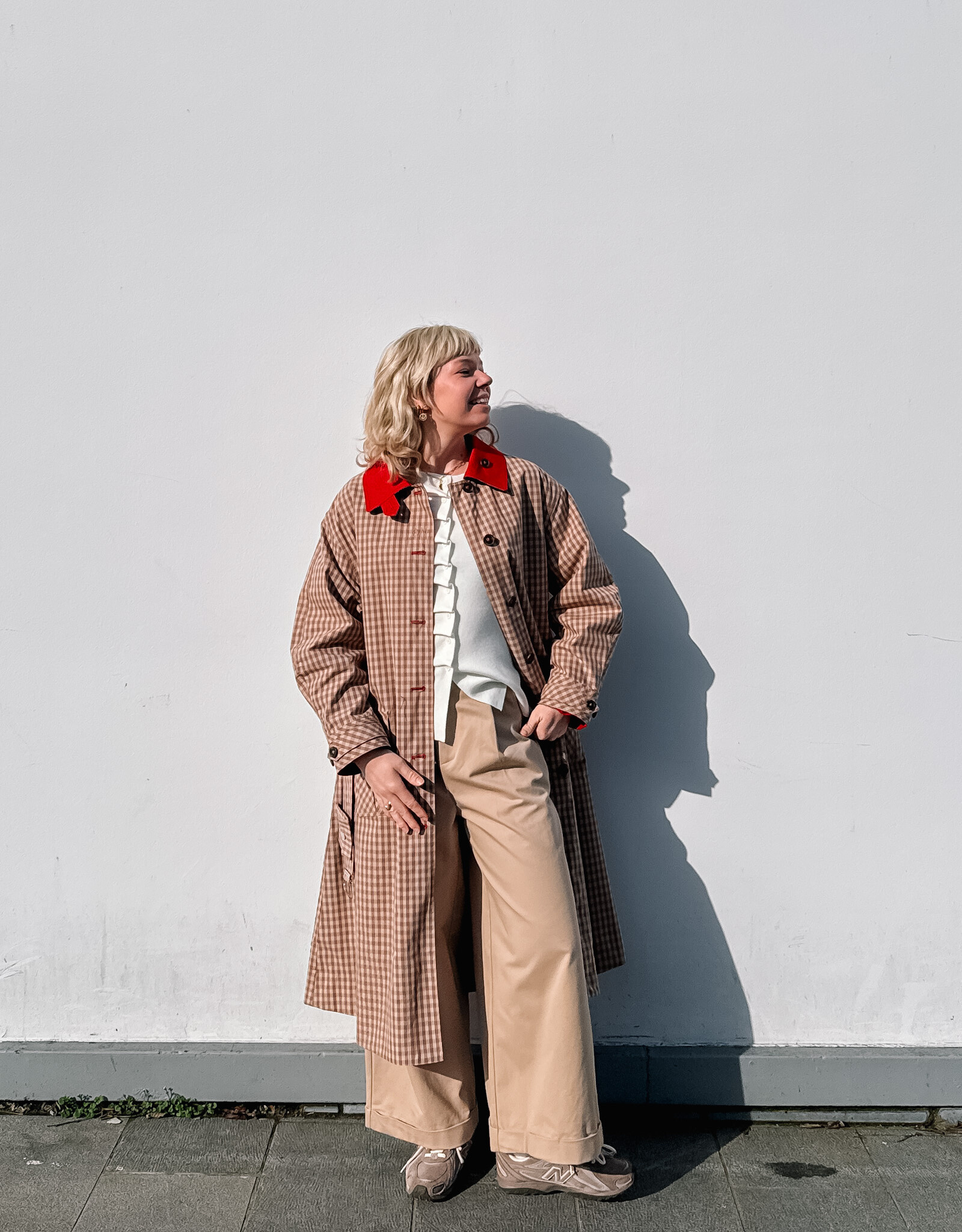Damson Madder Trench Reversible  'Anja' - Tan/Red - Damson Madder