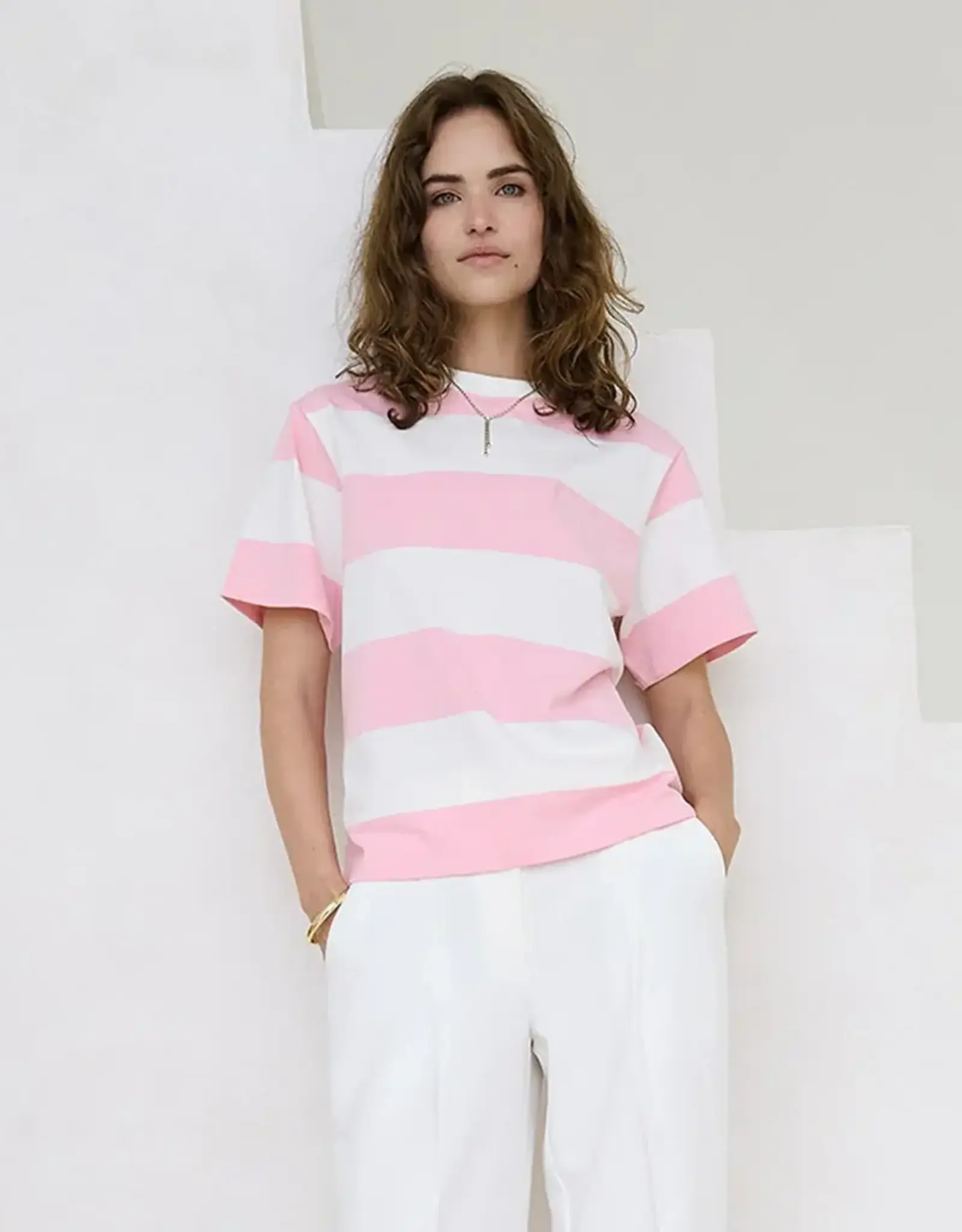 Another Label T-Shirt 'Gini' - Primrose/Off White - Another-Label
