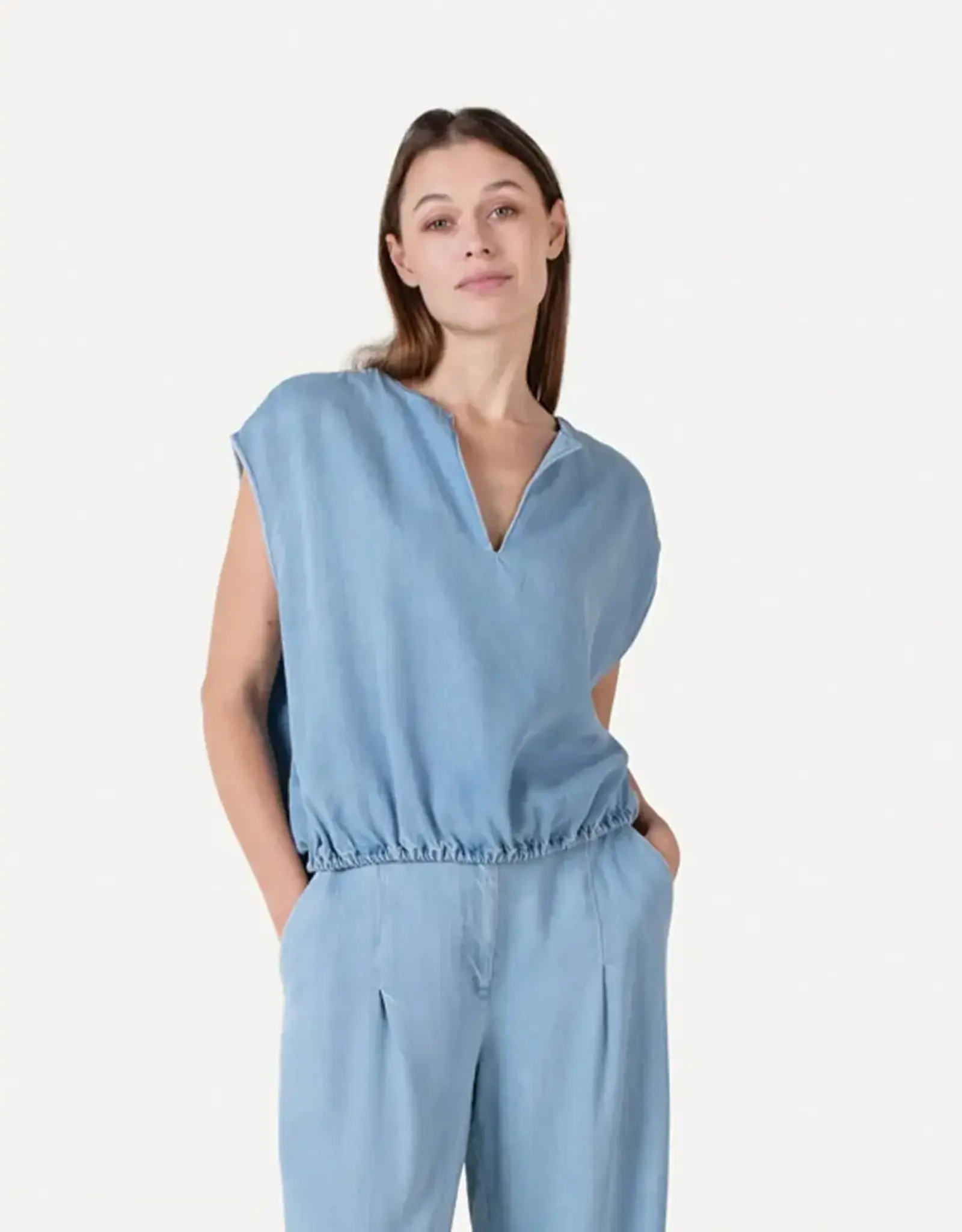 Another Label Top Denim 'Aurore' - Light Blue - Another-Label