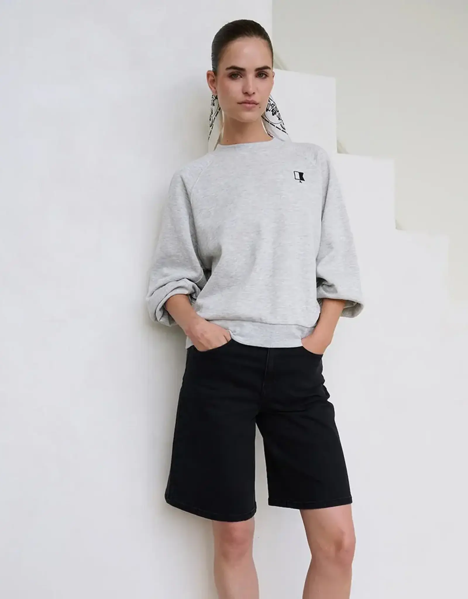 Another Label Sweater 'Niya Sailor' - Grey Melee - Another-Label