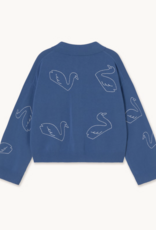 The Tiny Big Sister Cardigan Embroidered 'Swans' - Dark Blue -  The Tiny Big Sister