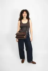 HVISK Handtas 'Arlene Glossy Structure'  - Cocoa - Hvisk