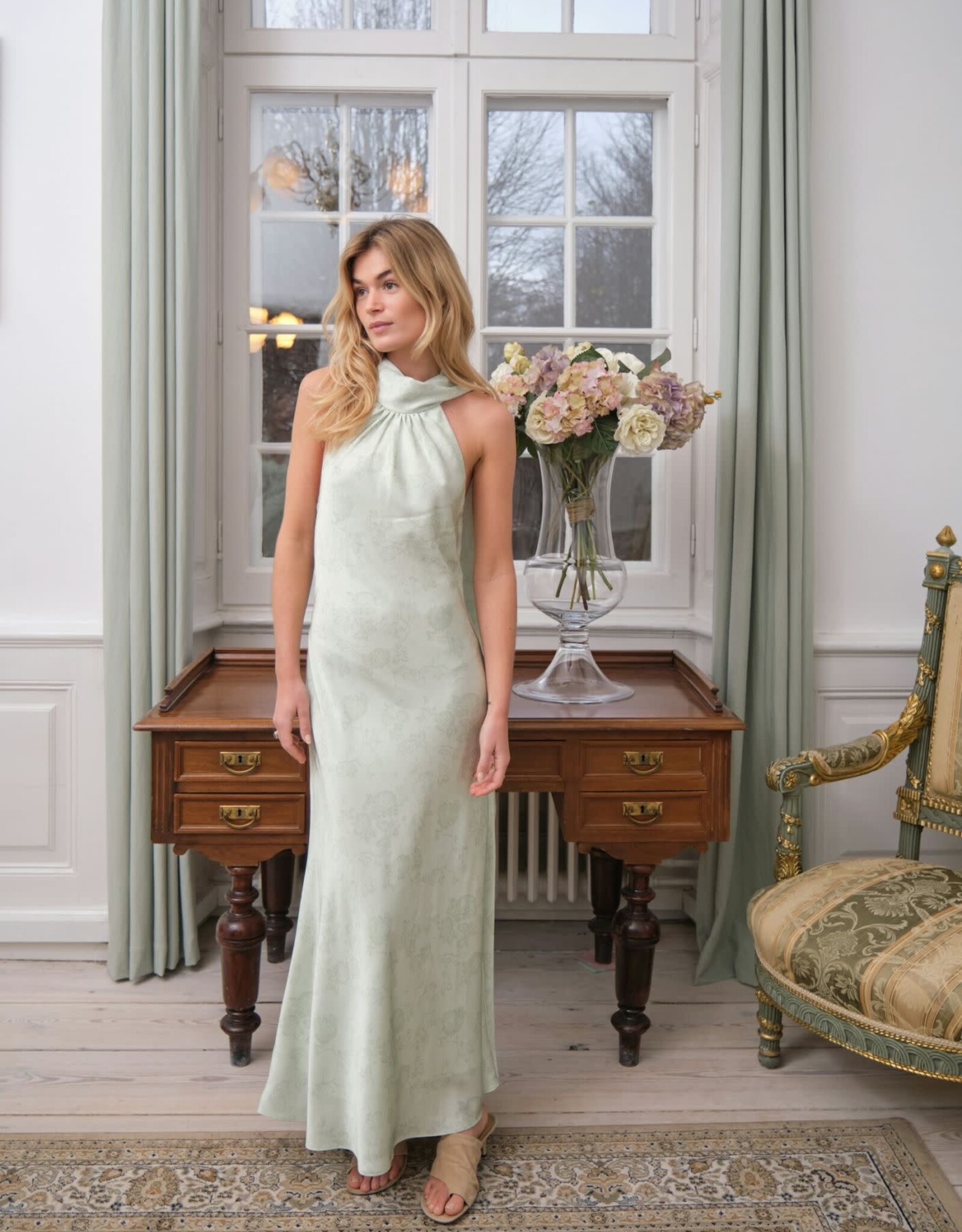 Jurk  'Fiona' - Light  Green - Neo Noir