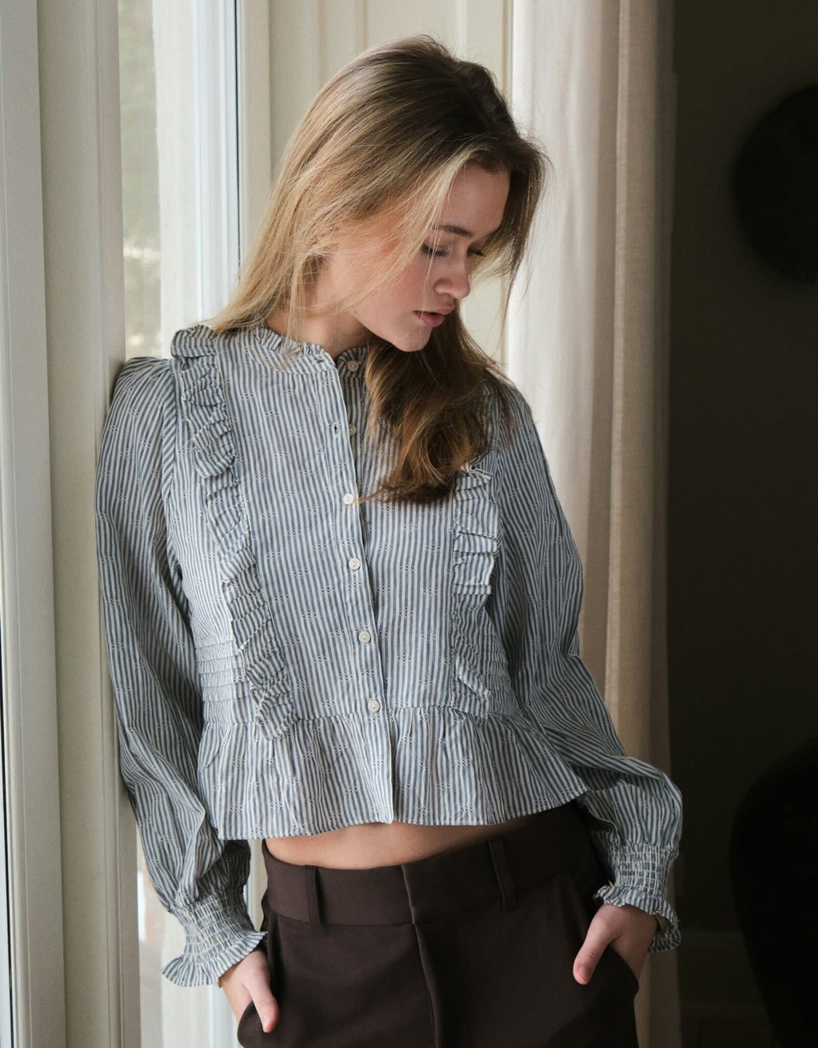 Blouse Stripe 'Petrine' - Blue - Neo Noir