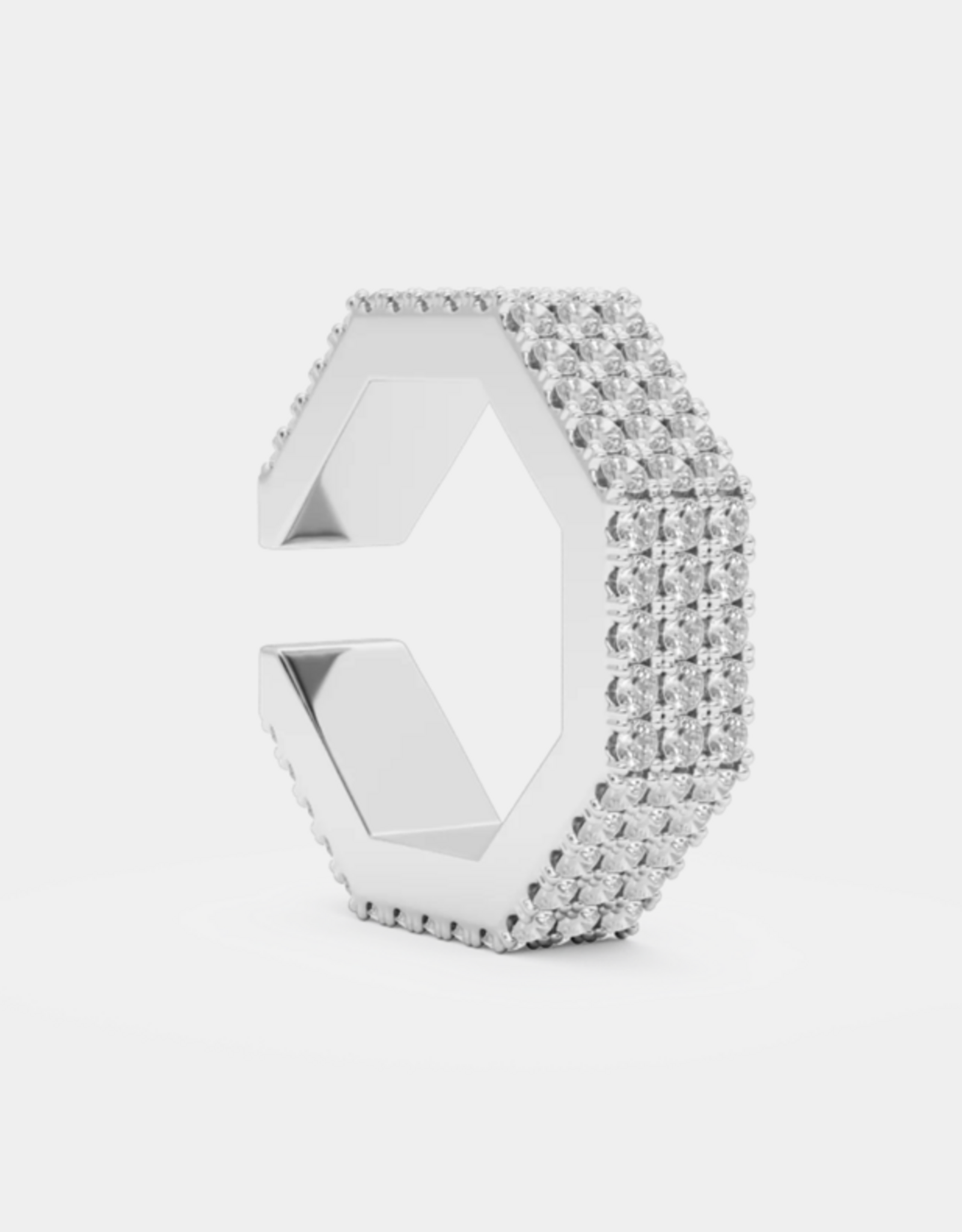 Billion Avenue Edge Large Diamond Earcuff - Silver - Billion Avenue