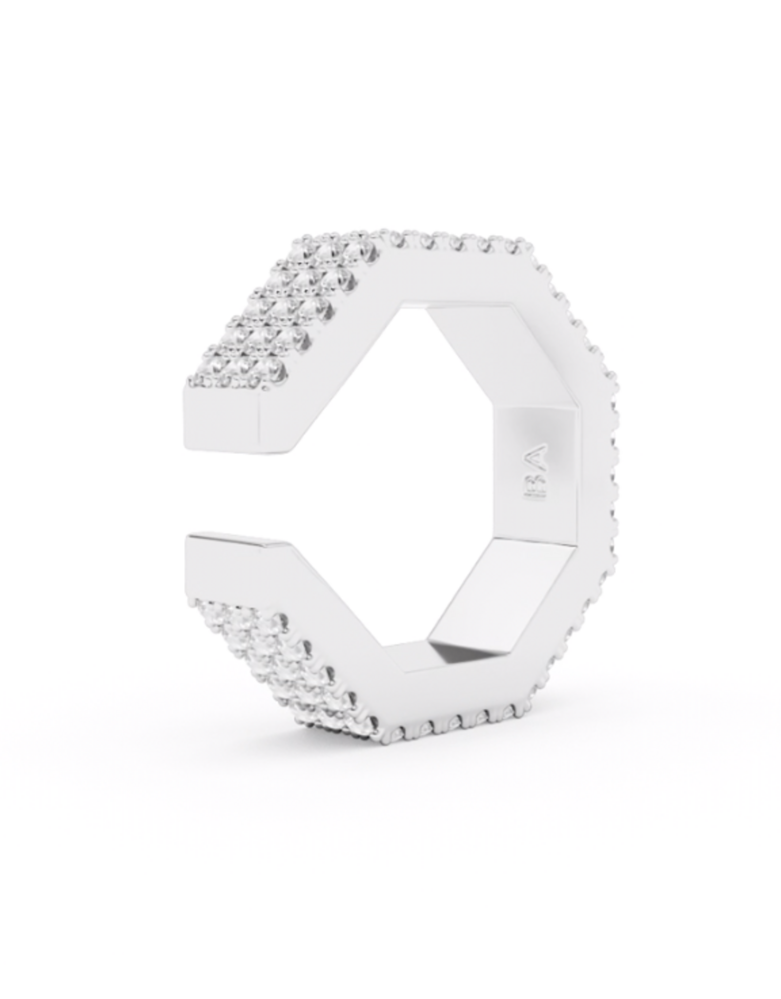 Billion Avenue Edge Large Diamond Earcuff - Silver - Billion Avenue