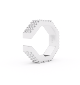 Billion Avenue Edge Large Diamond Earcuff - Silver - Billion Avenue