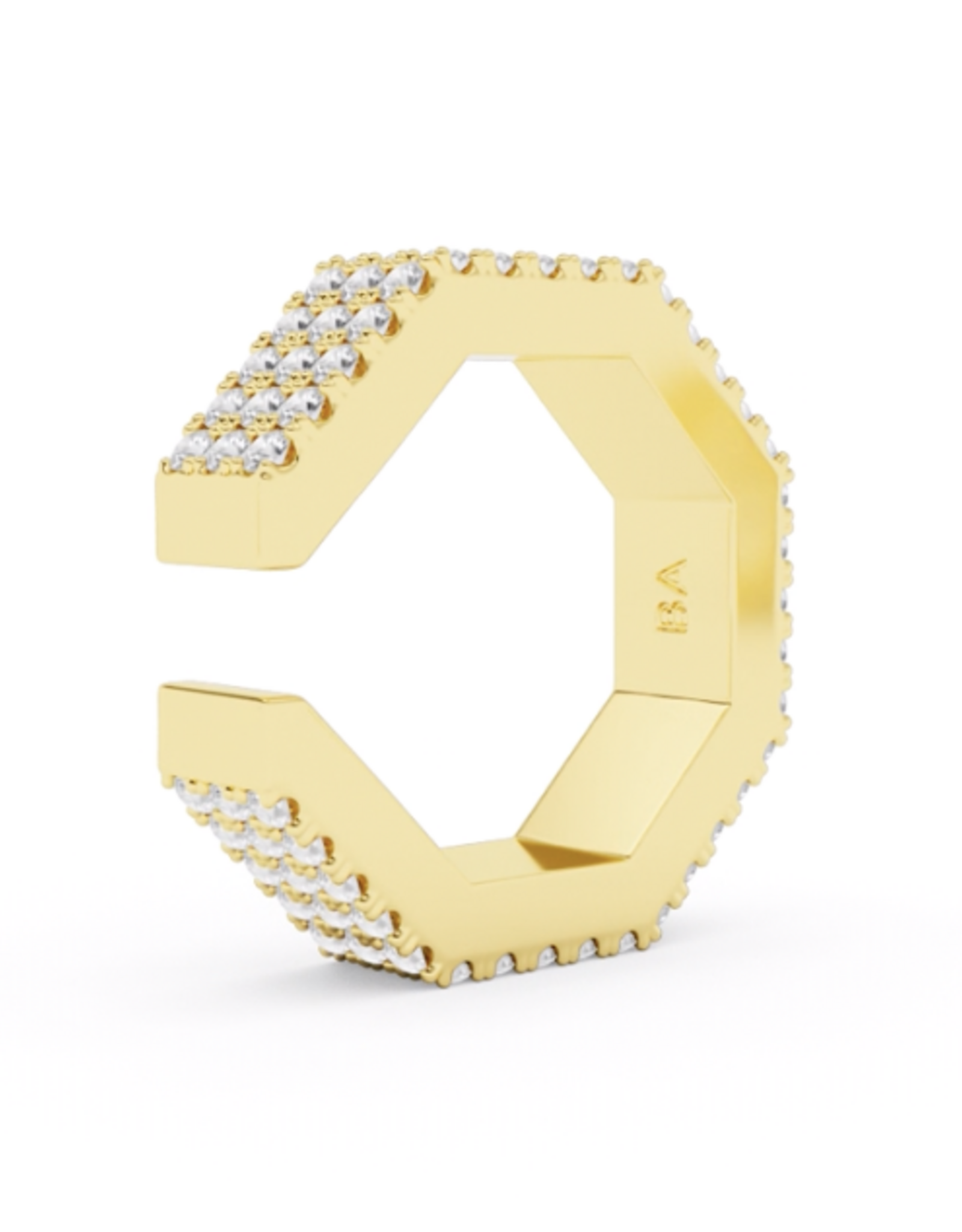 Billion Avenue Edge Large Diamond Earcuff - Gold - Billion Avenue