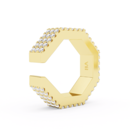 Billion Avenue Edge Large Diamond Earcuff - Gold - Billion Avenue