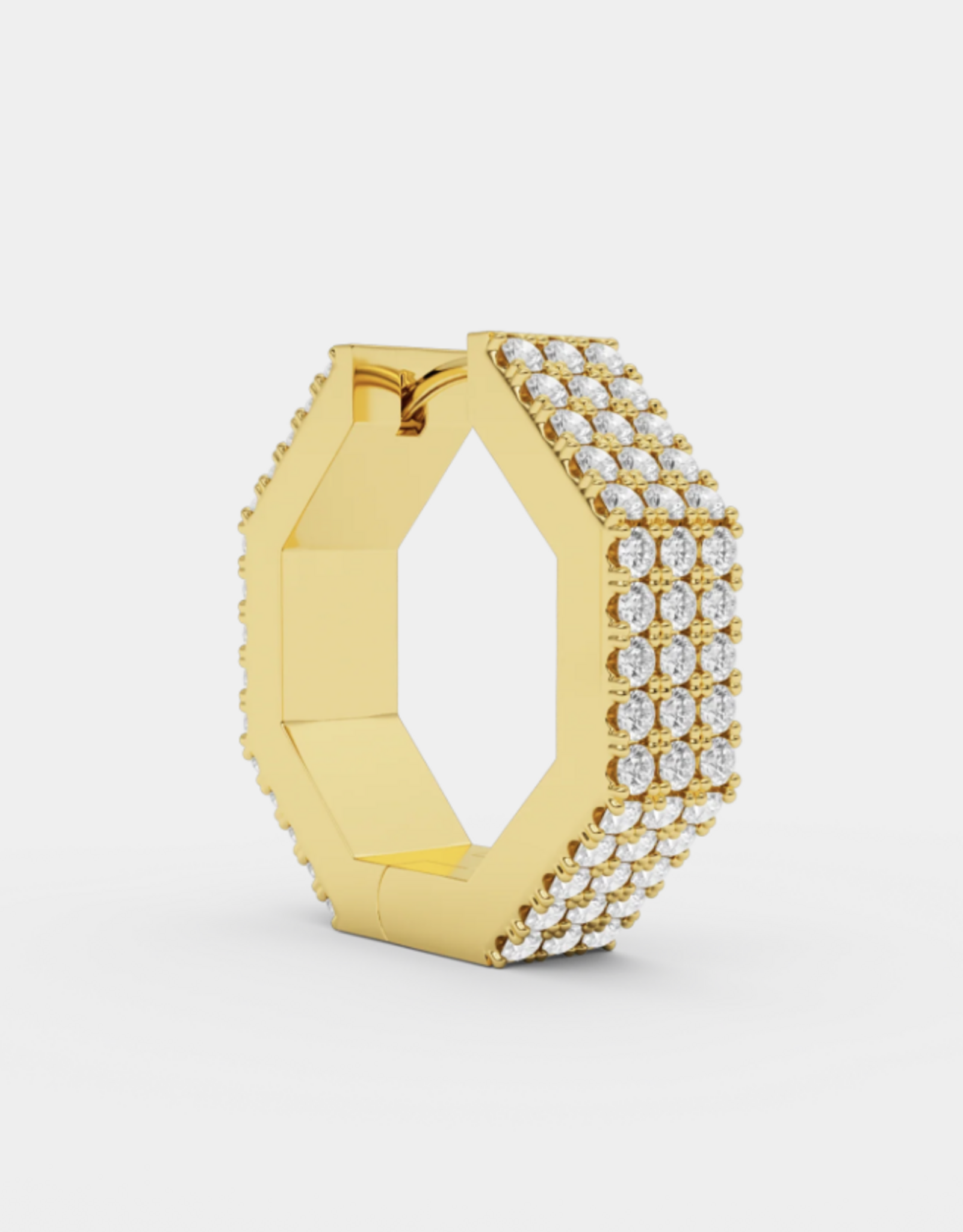 Billion Avenue Edge Large Diamond Earring - Gold - Billion Avenue