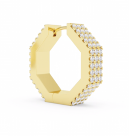 Billion Avenue Edge Large Diamond Earring - Gold - Billion Avenue